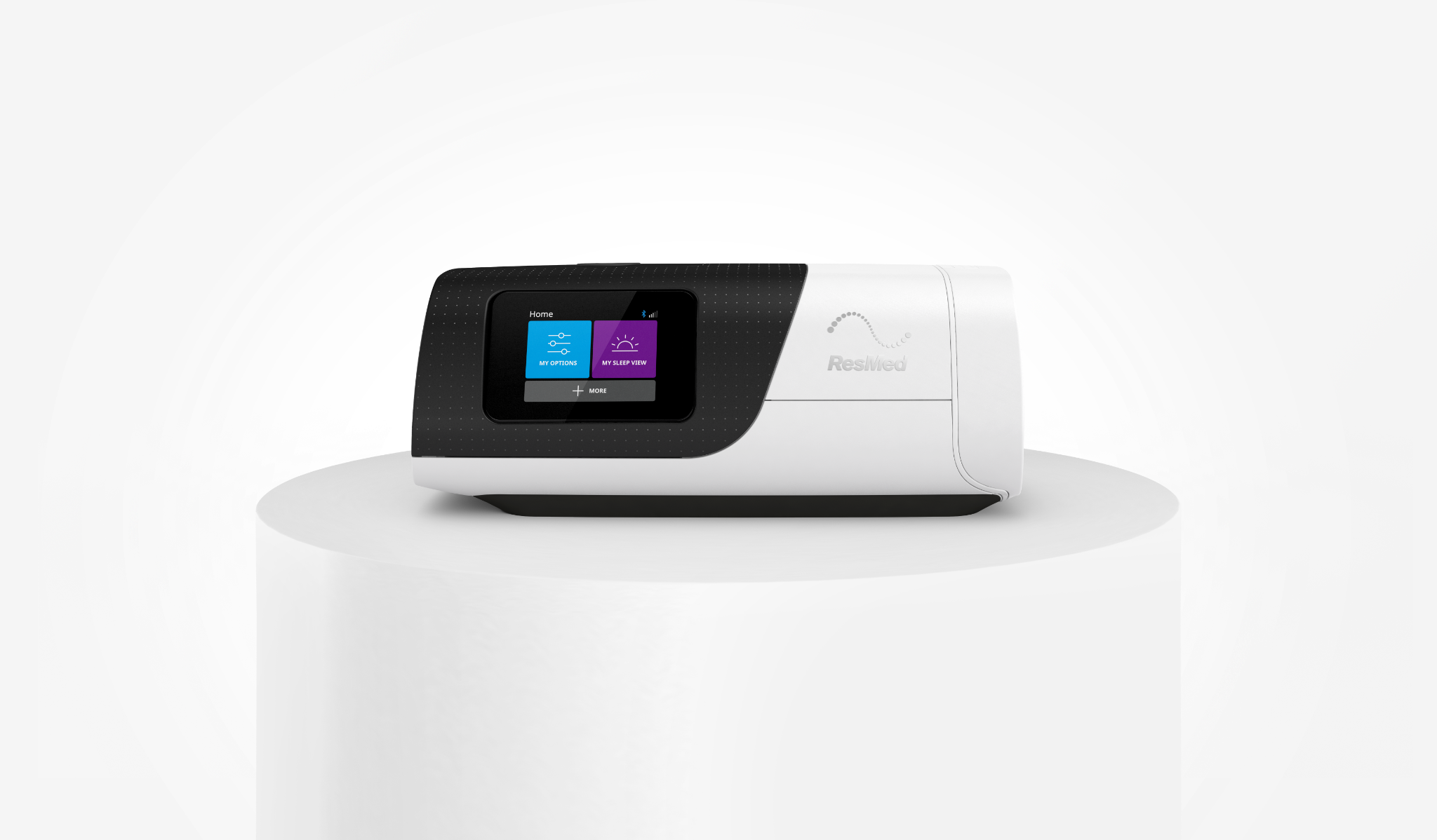 Vista frontal da linha AirSense 11 com tela sensível ao toque