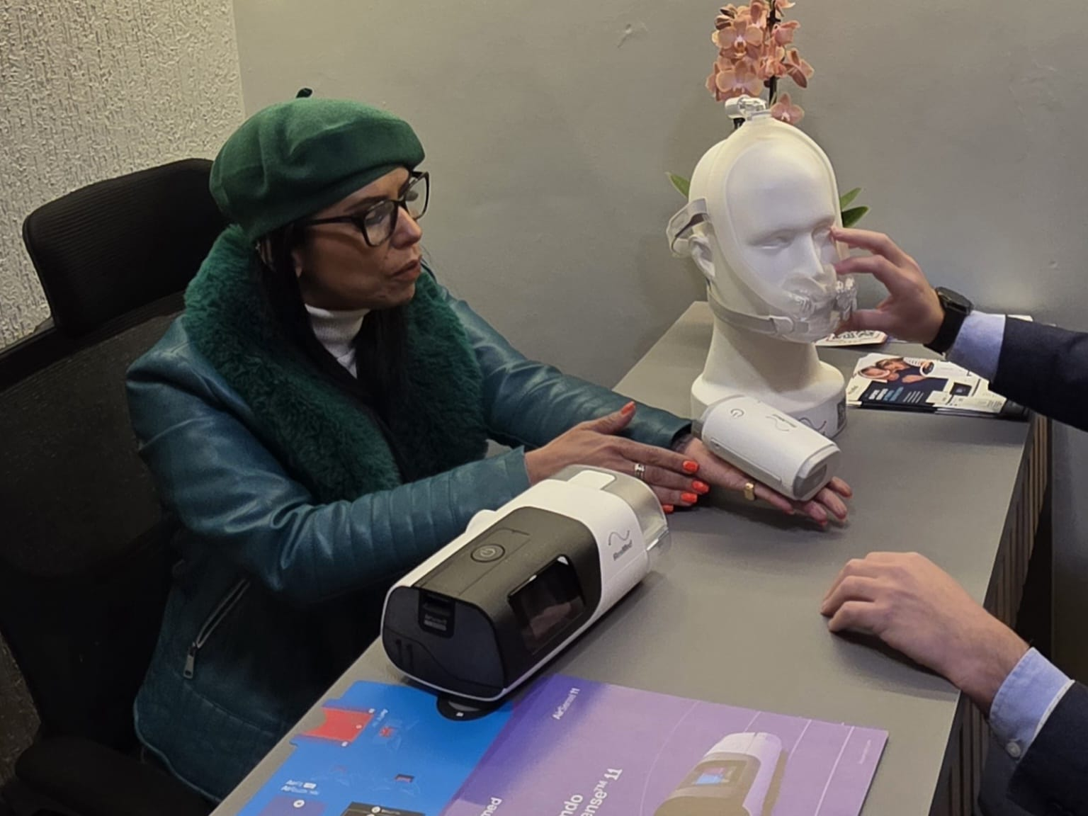 Atendimento na Quallys para avaliar encaixe de máscara de CPAP