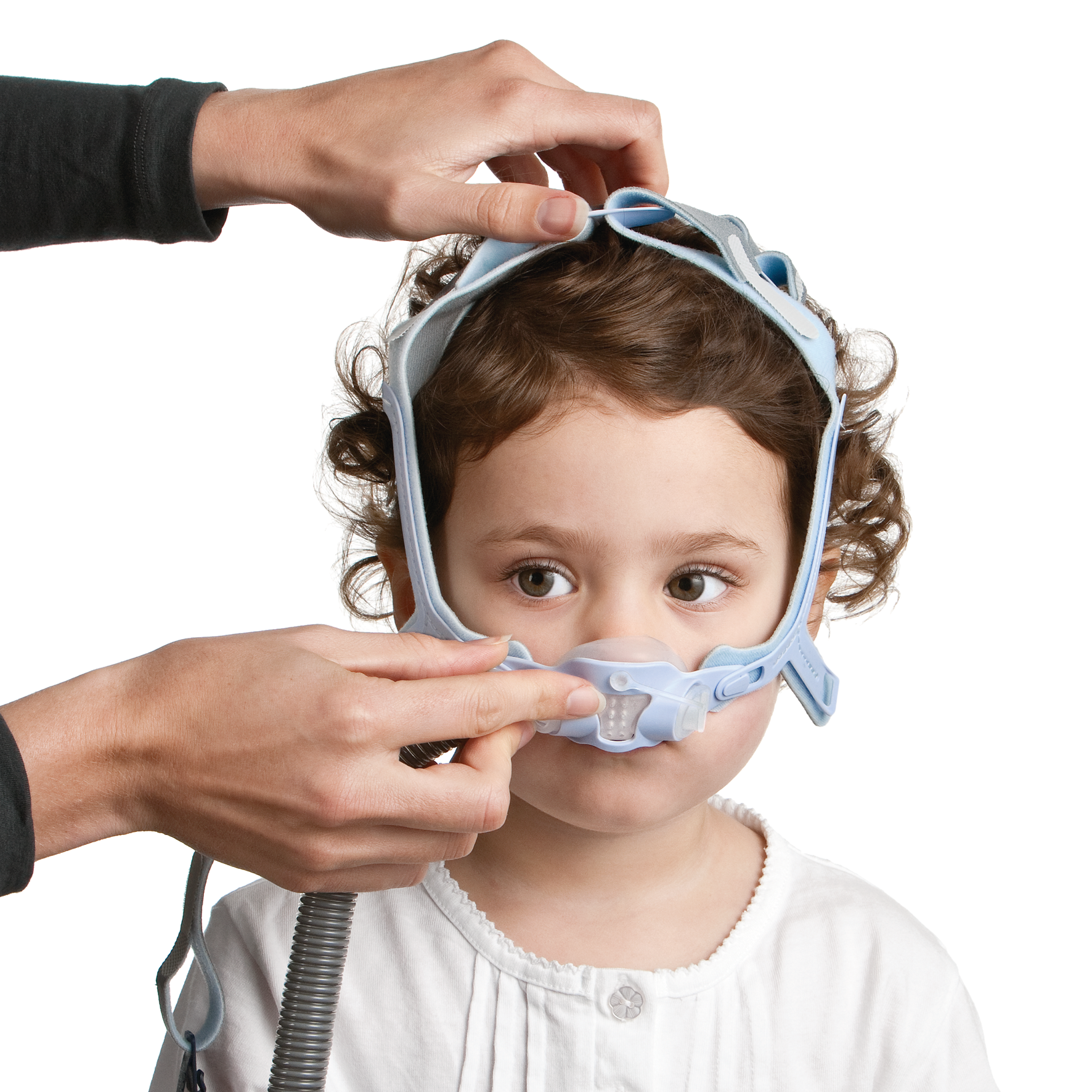 Máscara infantil para suporte respiratório